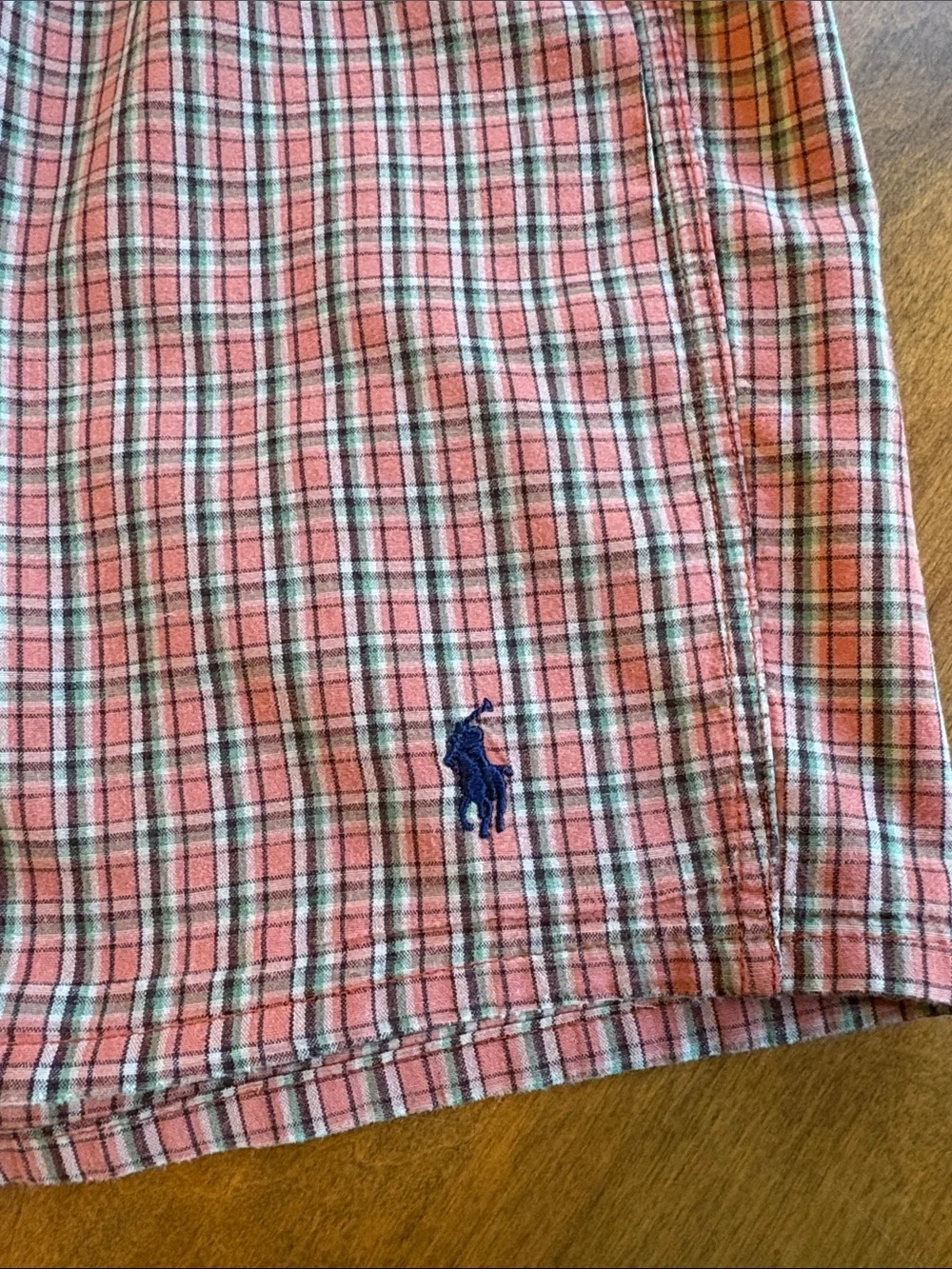 Polo by Ralph Lauren Muted Red and Blue Plaid Boxer Shorts, S
